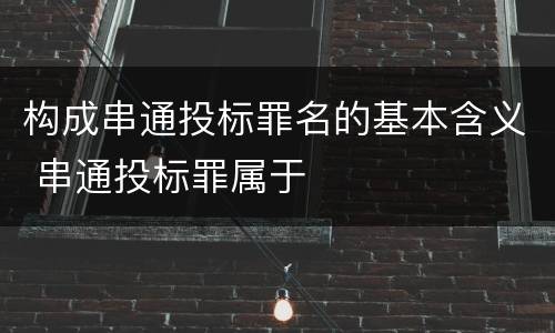 构成串通投标罪名的基本含义 串通投标罪属于
