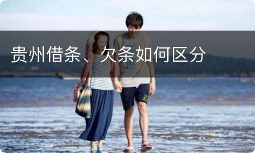 贵州借条、欠条如何区分