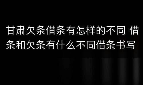 甘肃欠条借条有怎样的不同 借条和欠条有什么不同借条书写