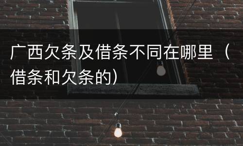 广西欠条及借条不同在哪里（借条和欠条的）