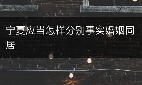 宁夏应当怎样分别事实婚姻同居