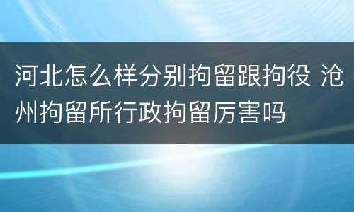 河北怎么样分别拘留跟拘役 沧州拘留所行政拘留厉害吗