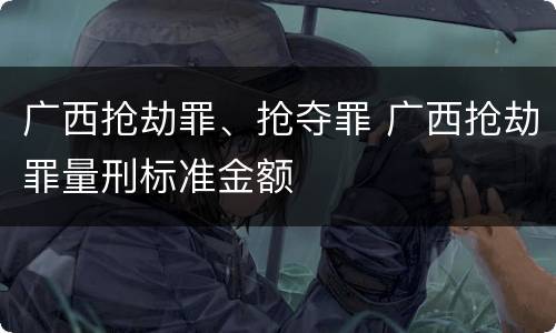 广西抢劫罪、抢夺罪 广西抢劫罪量刑标准金额
