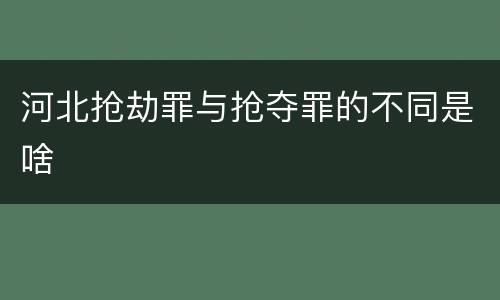 河北抢劫罪与抢夺罪的不同是啥