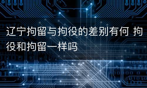 辽宁拘留与拘役的差别有何 拘役和拘留一样吗