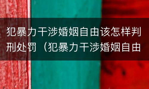犯暴力干涉婚姻自由该怎样判刑处罚（犯暴力干涉婚姻自由该怎样判刑处罚决定书）