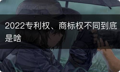 2022专利权、商标权不同到底是啥