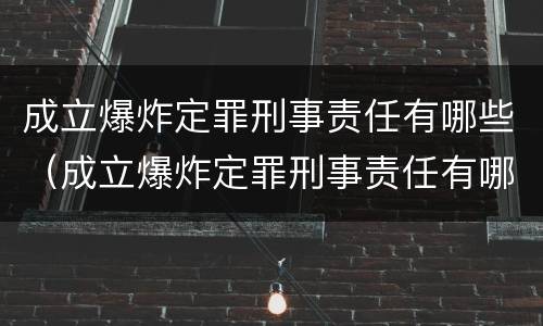 成立爆炸定罪刑事责任有哪些（成立爆炸定罪刑事责任有哪些条件）