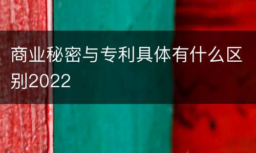 商业秘密与专利具体有什么区别2022