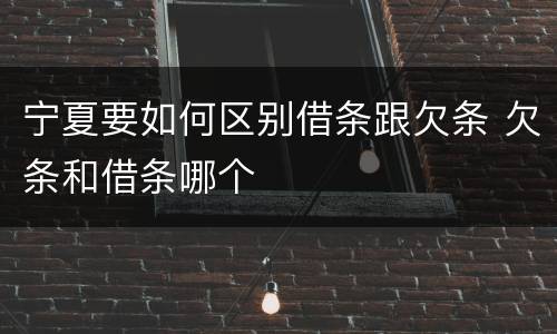 宁夏要如何区别借条跟欠条 欠条和借条哪个