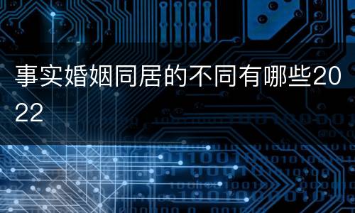 事实婚姻同居的不同有哪些2022