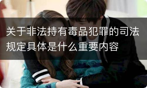 关于非法持有毒品犯罪的司法规定具体是什么重要内容
