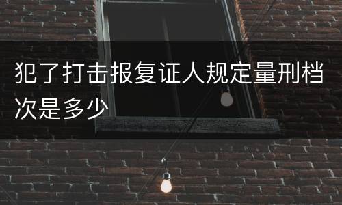 犯了打击报复证人规定量刑档次是多少