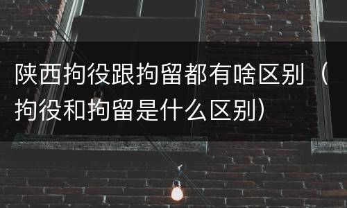 陕西拘役跟拘留都有啥区别（拘役和拘留是什么区别）