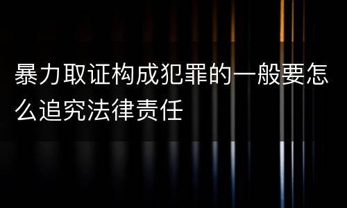 暴力取证构成犯罪的一般要怎么追究法律责任
