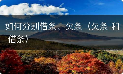 如何分别借条、欠条（欠条 和 借条）