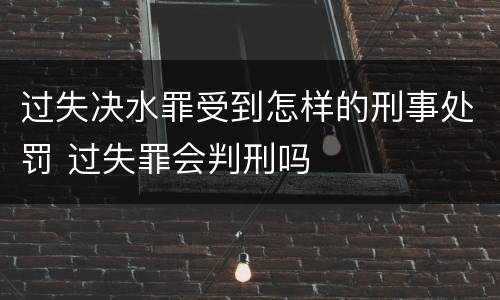 过失决水罪受到怎样的刑事处罚 过失罪会判刑吗