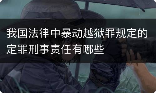 我国法律中暴动越狱罪规定的定罪刑事责任有哪些
