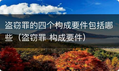 盗窃罪的四个构成要件包括哪些（盗窃罪 构成要件）