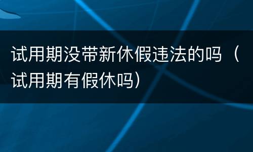 试用期没带新休假违法的吗（试用期有假休吗）