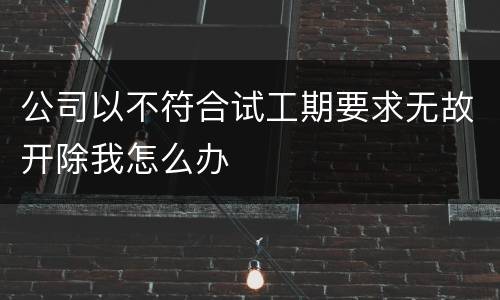 公司以不符合试工期要求无故开除我怎么办
