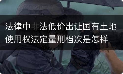 法律中非法低价出让国有土地使用权法定量刑档次是怎样