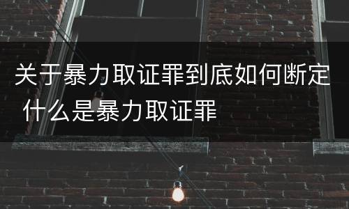 关于暴力取证罪到底如何断定 什么是暴力取证罪