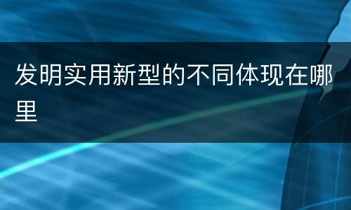 发明实用新型的不同体现在哪里