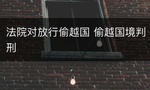 法院对放行偷越国 偷越国境判刑