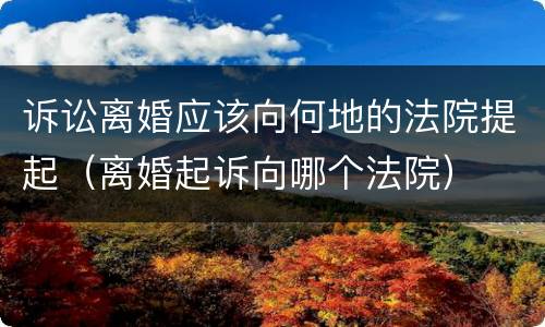 诉讼离婚应该向何地的法院提起（离婚起诉向哪个法院）