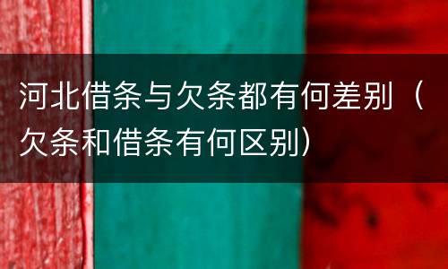 河北借条与欠条都有何差别（欠条和借条有何区别）