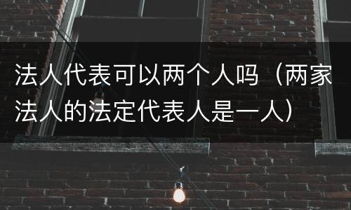 法人代表可以两个人吗（两家法人的法定代表人是一人）