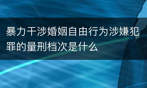 暴力干涉婚姻自由行为涉嫌犯罪的量刑档次是什么