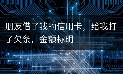 朋友借了我的信用卡，给我打了欠条，金额标明