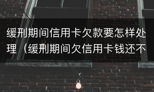 缓刑期间信用卡欠款要怎样处理（缓刑期间欠信用卡钱还不起会被收监吗?）