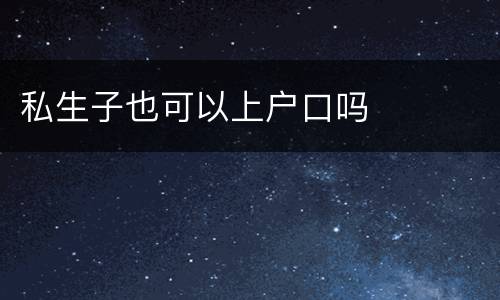 私生子也可以上户口吗