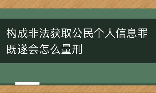构成非法获取公民个人信息罪既遂会怎么量刑