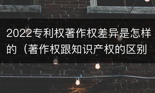 2022专利权著作权差异是怎样的（著作权跟知识产权的区别）