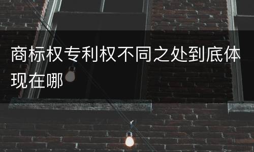 商标权专利权不同之处到底体现在哪