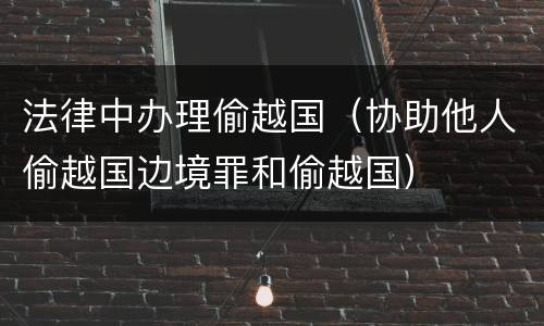 法律中办理偷越国（协助他人偷越国边境罪和偷越国）