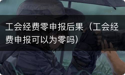 工会经费零申报后果（工会经费申报可以为零吗）