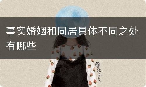 事实婚姻和同居具体不同之处有哪些