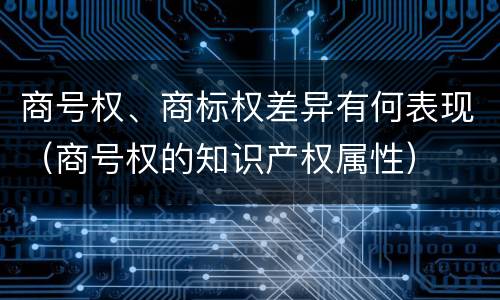 商号权、商标权差异有何表现（商号权的知识产权属性）