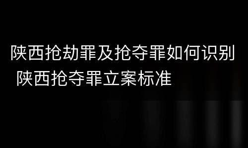 陕西抢劫罪及抢夺罪如何识别 陕西抢夺罪立案标准