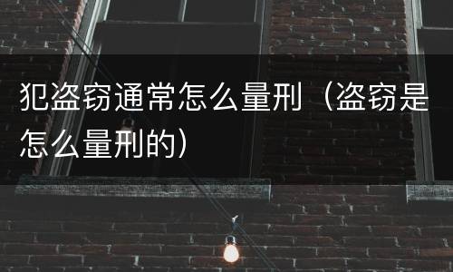 犯盗窃通常怎么量刑（盗窃是怎么量刑的）
