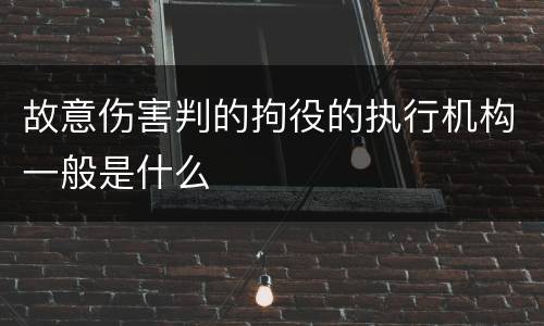 故意伤害判的拘役的执行机构一般是什么