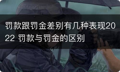 罚款跟罚金差别有几种表现2022 罚款与罚金的区别