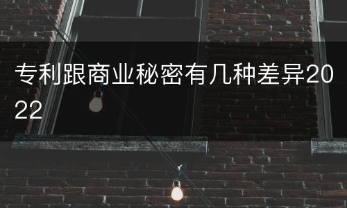 专利跟商业秘密有几种差异2022