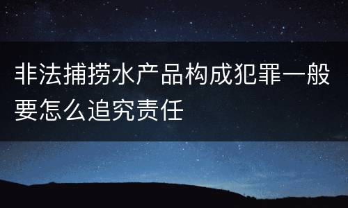 非法捕捞水产品构成犯罪一般要怎么追究责任