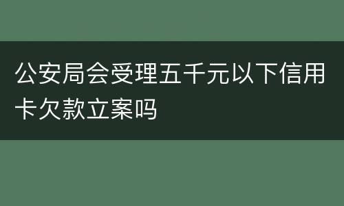 公安局会受理五千元以下信用卡欠款立案吗
